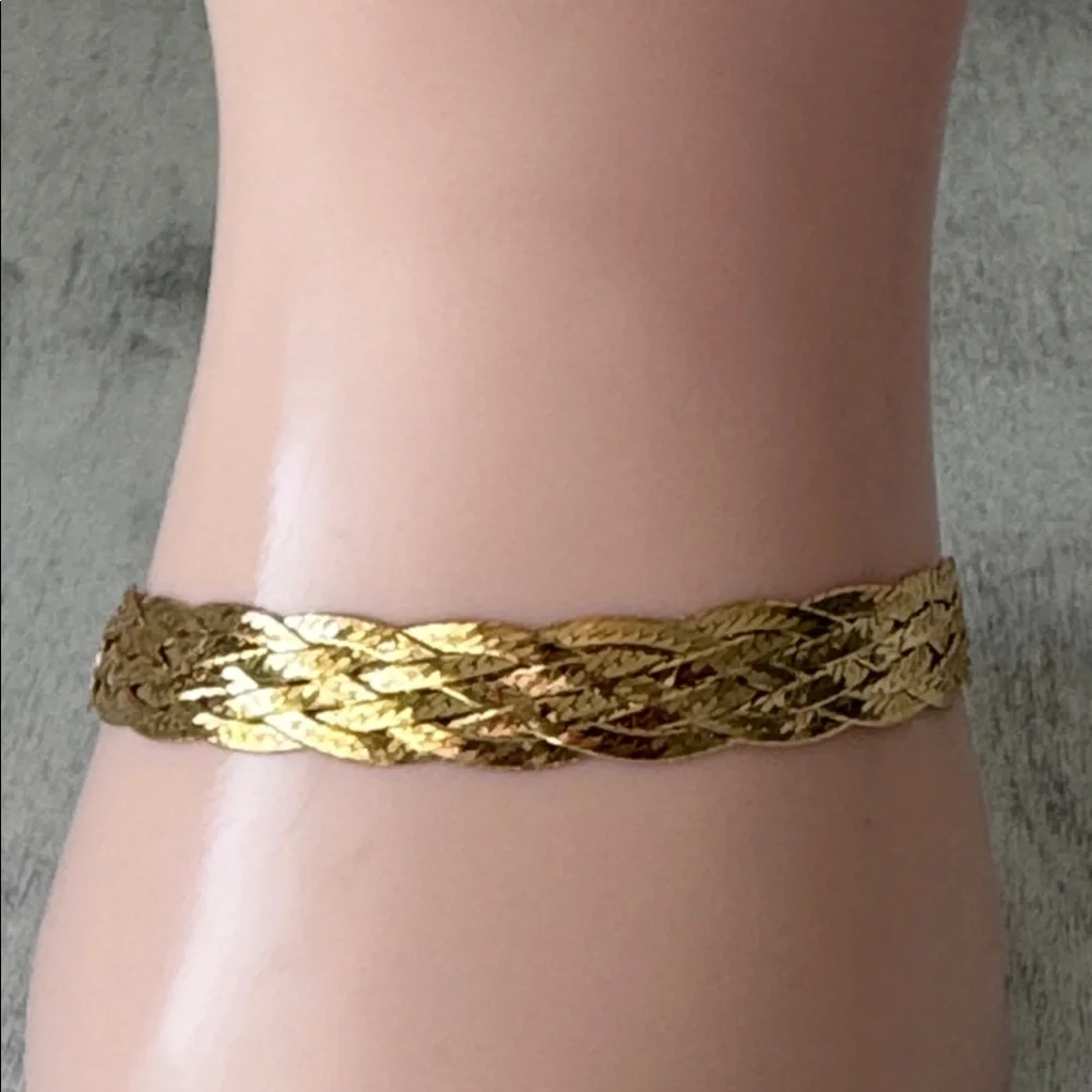 Mia Fiore Gold Plated 925 Sterling Silver Dyadema Braided Flat Bracelet